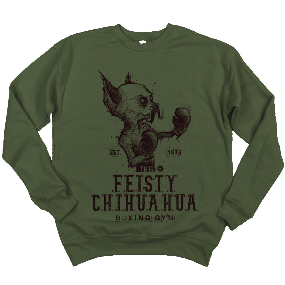 Feisty Chihuahua Boxing Gym: Punchy Pooch Attitude Sweatshirt