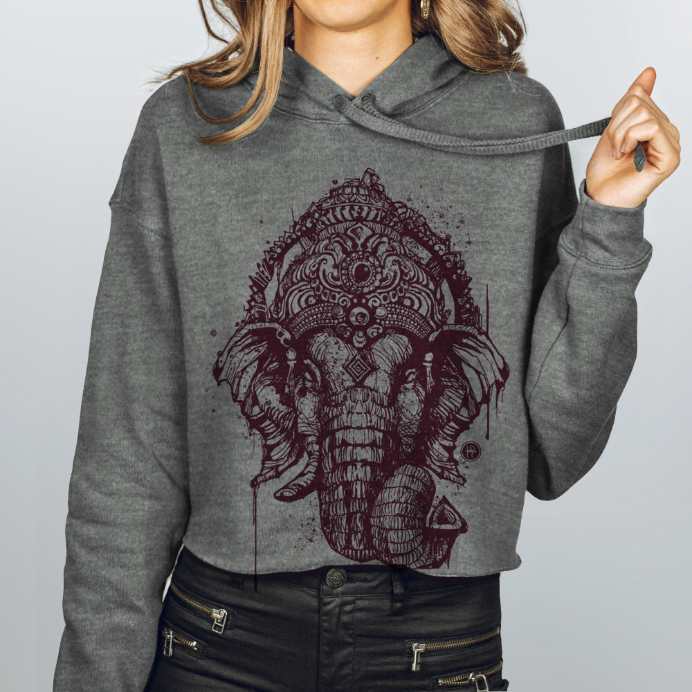 Ganesha: Remover of Obstacles Women's Crop Hoodie