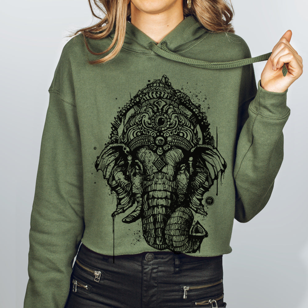 Ganesha: Remover of Obstacles Women's Crop Hoodie