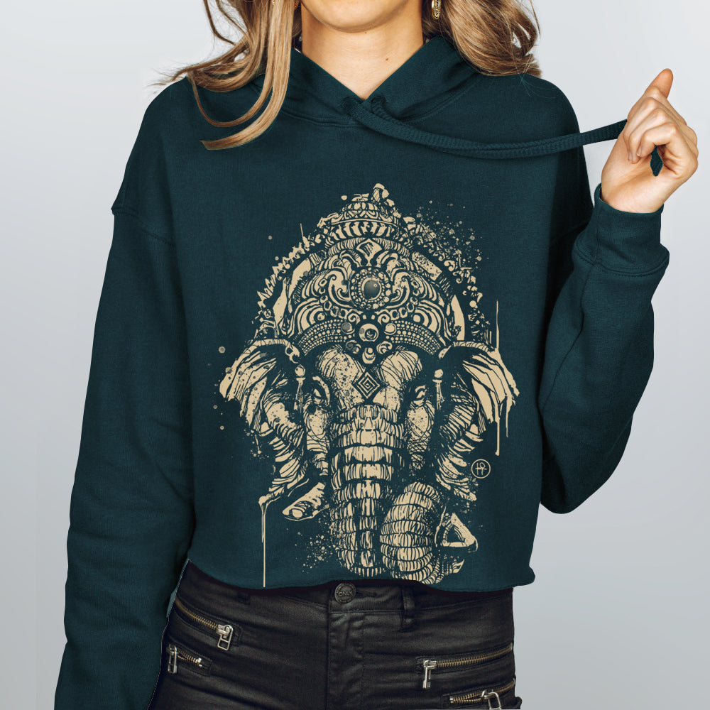 Ganesha: Remover of Obstacles Women's Crop Hoodie