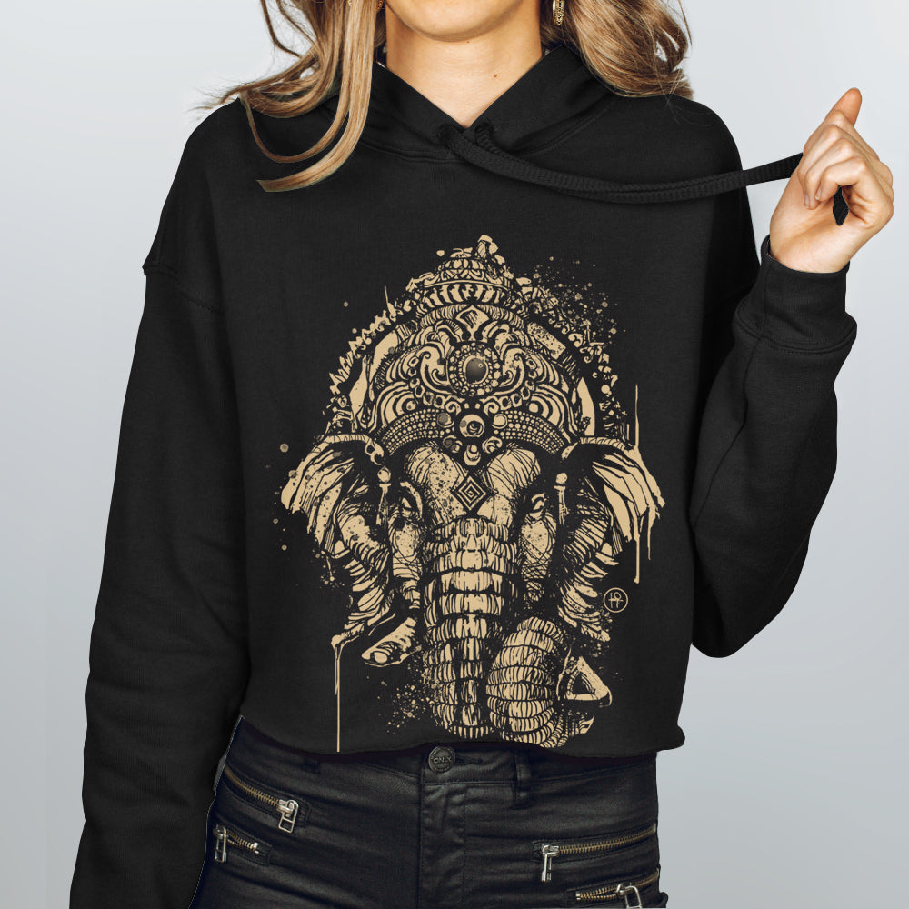 Ganesha: Remover of Obstacles Women's Crop Hoodie