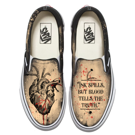 Heart Anatomy Vans Slip ons