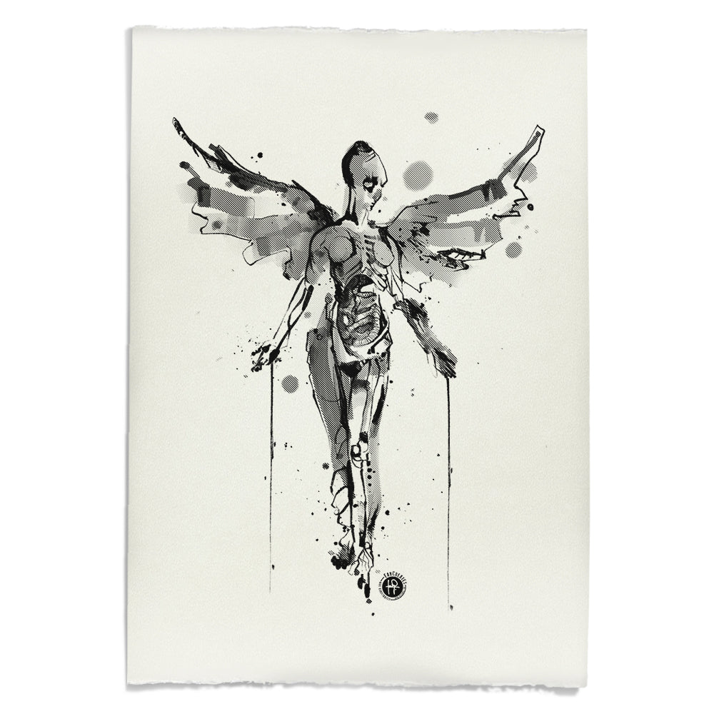 In Utero Angel: A Grunge Homage Art Print