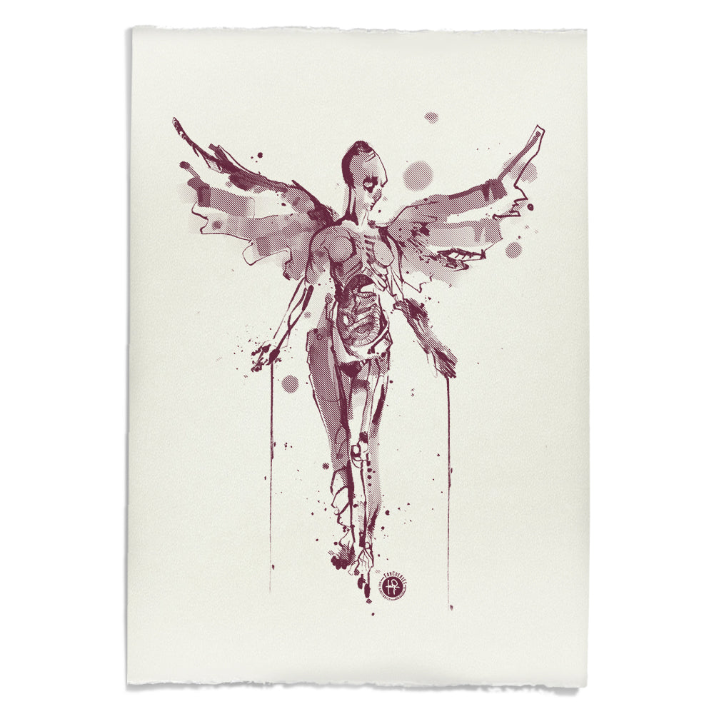 In Utero Angel: A Grunge Homage Art Print
