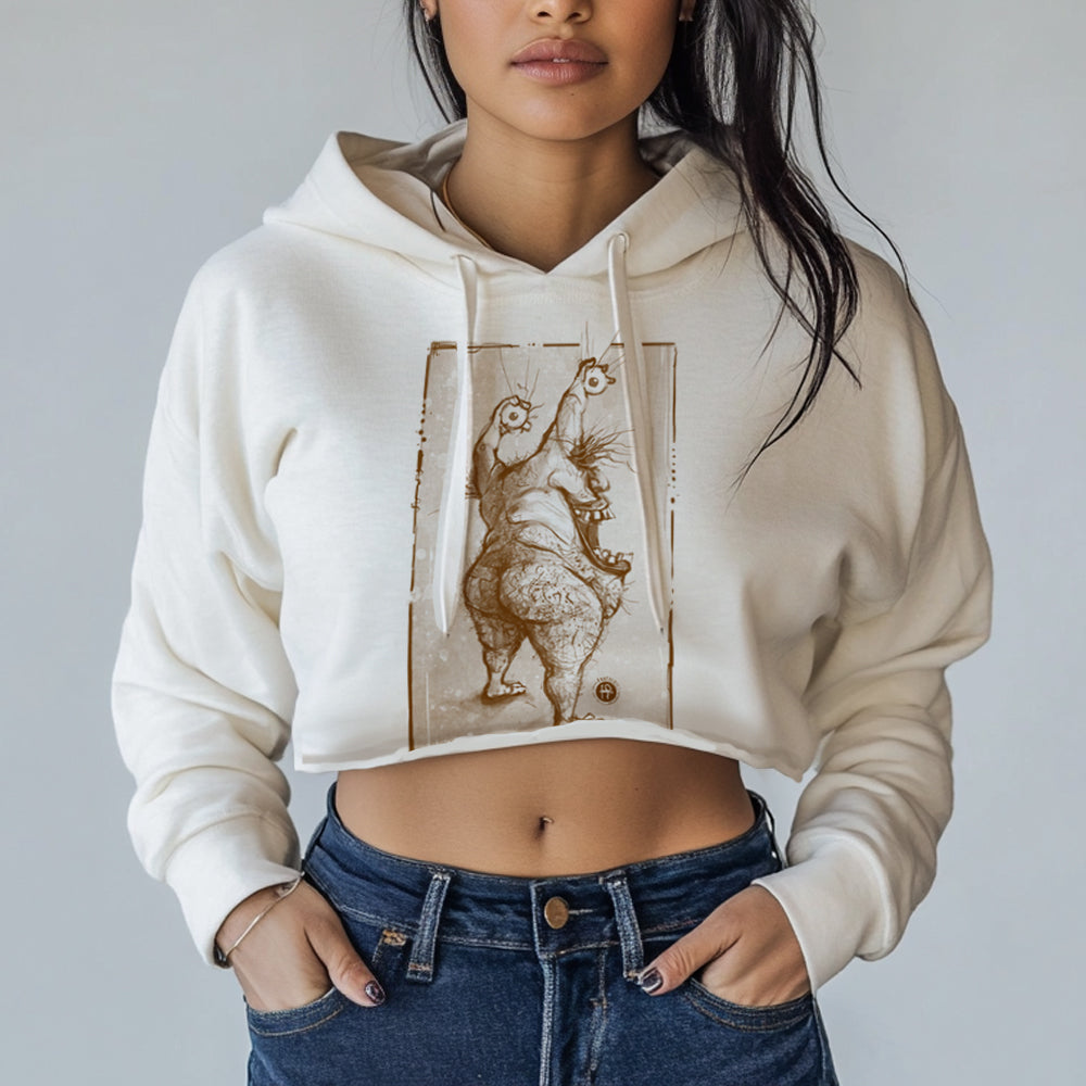 Krumm's Butt: Aaahh!!! Real Hairy Women's Crop Hoodie