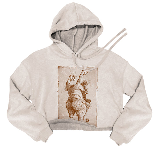 Krumm's Butt: Aaahh!!! Real Hairy Women's Crop Hoodie