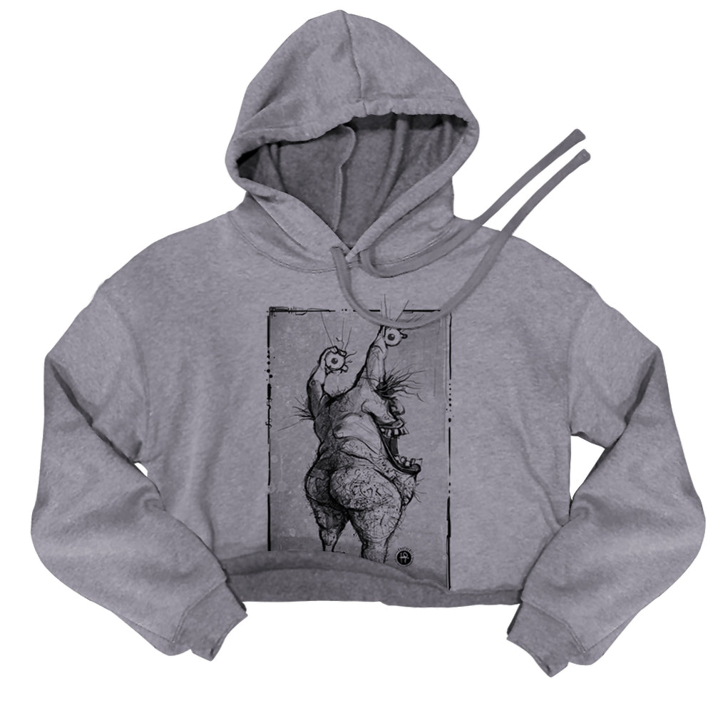 Krumm's Butt: Aaahh!!! Real Hairy Women's Crop Hoodie