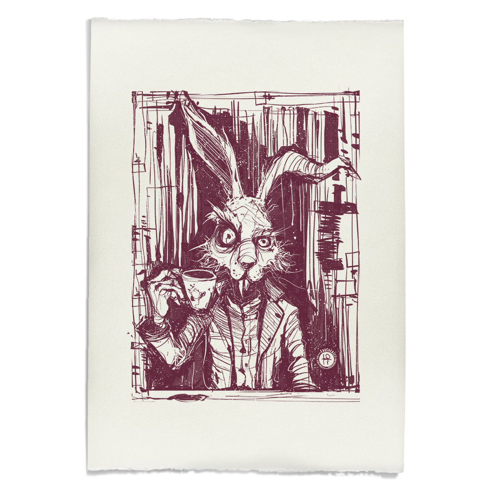 March Hare Tea Time: A Caffeinated Delight Art Print