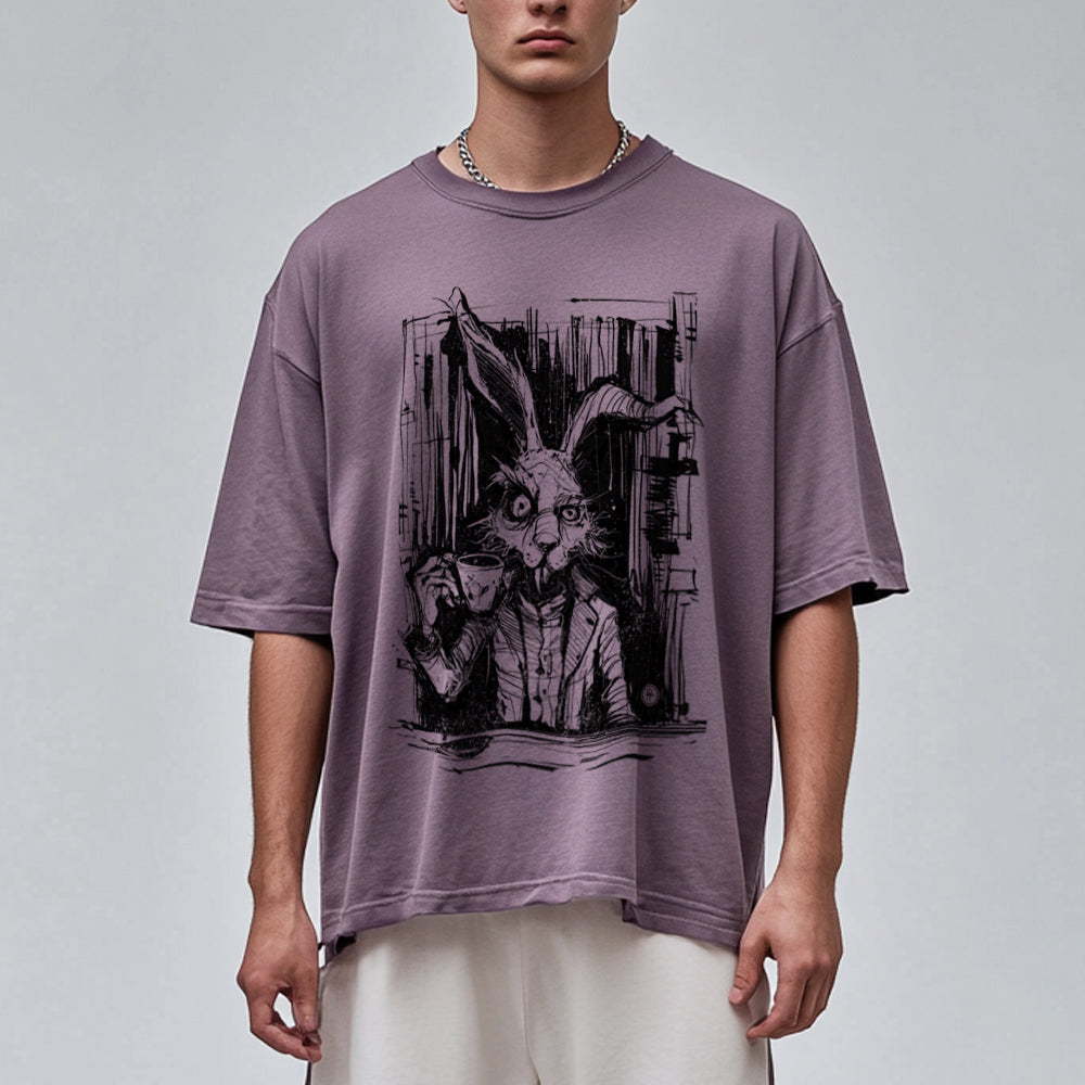March Hare Tea Time: A Caffeinated Delight Heavyweight Tee