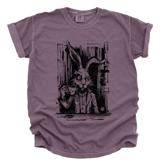March Hare Tea Time: A Caffeinated Delight Heavyweight Tee