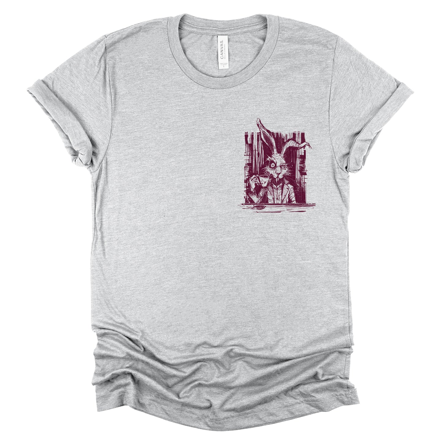Pocket March Hare Tea Time: A Caffeinated Delight T-Shirt