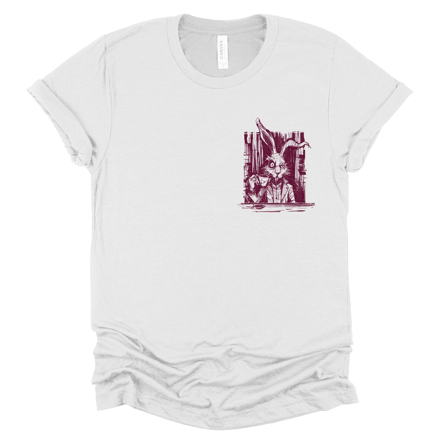 Pocket March Hare Tea Time: A Caffeinated Delight T-Shirt