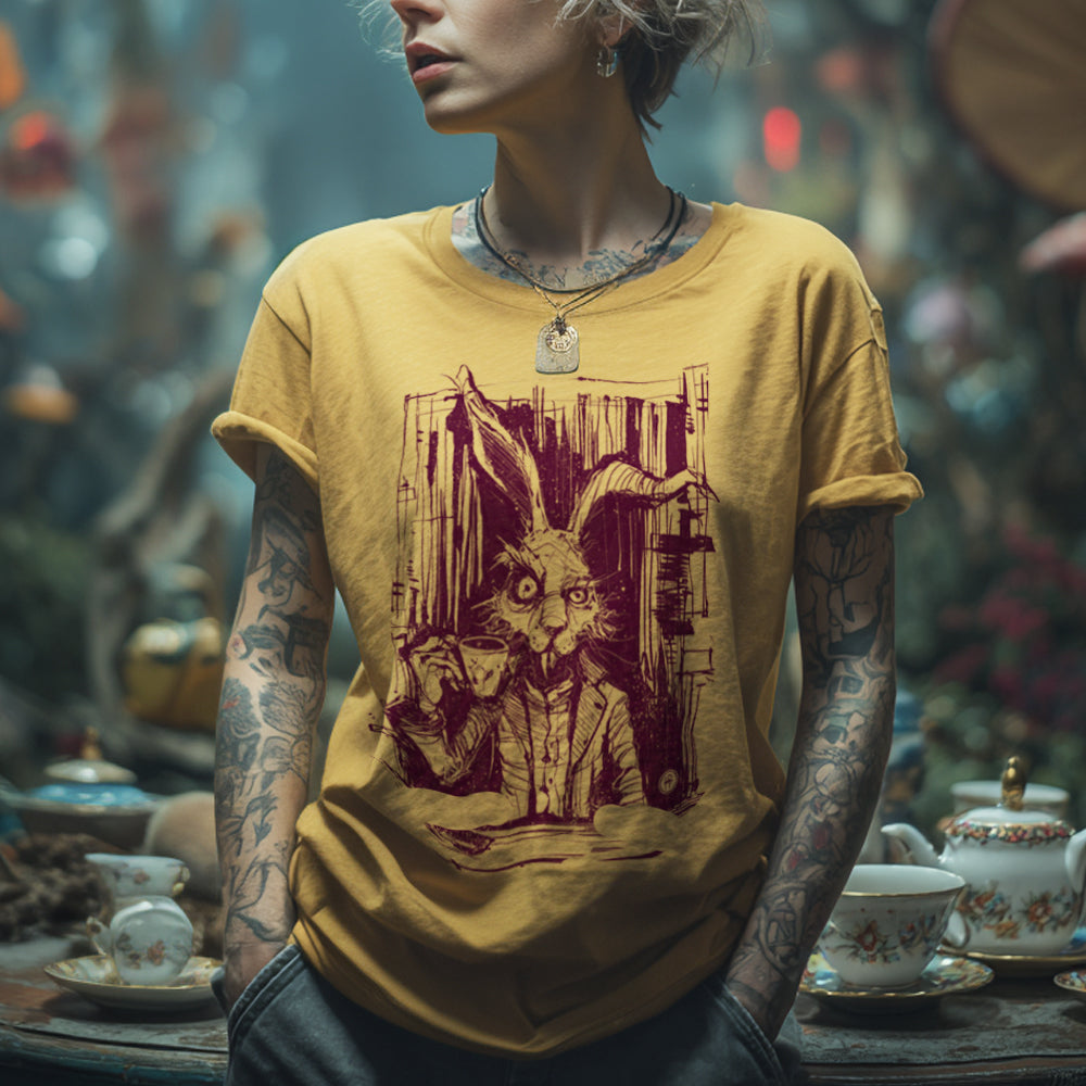 March Hare Tea Time: A Caffeinated Delight T-Shirt