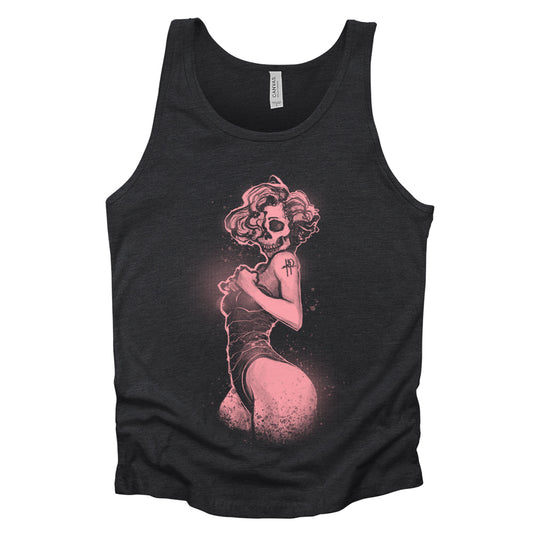 Marilyn Skull Pin-up: Unconventional Elegance Tank Top