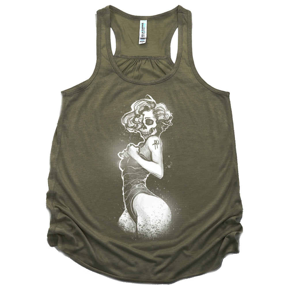 Marilyn Skull Pin-up: Unconventional Elegance Tank Top