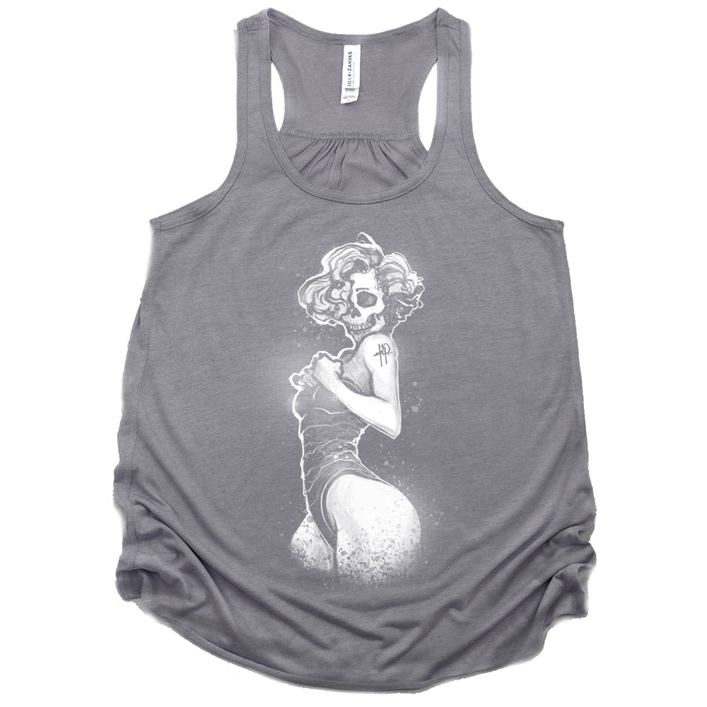 Marilyn Skull Pin-up: Unconventional Elegance Tank Top