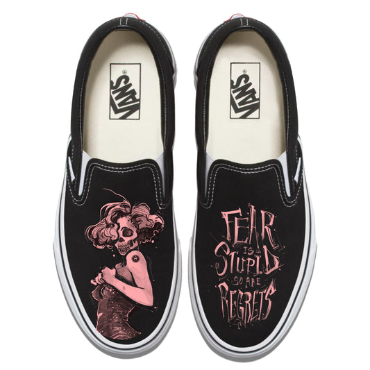 Marilyn Monroe Skull Pin-up Vans Slip ons