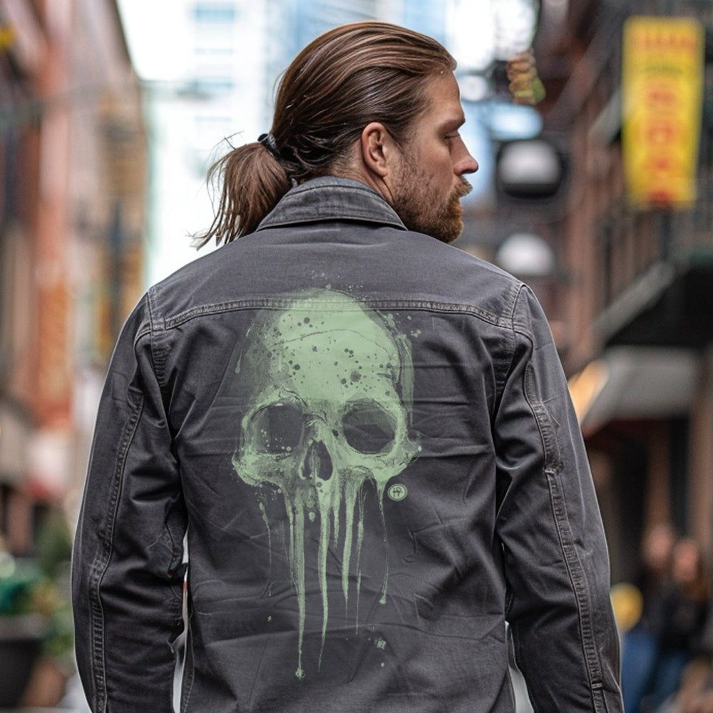 Melting Skull: Dripping Horror Maverick Jacket