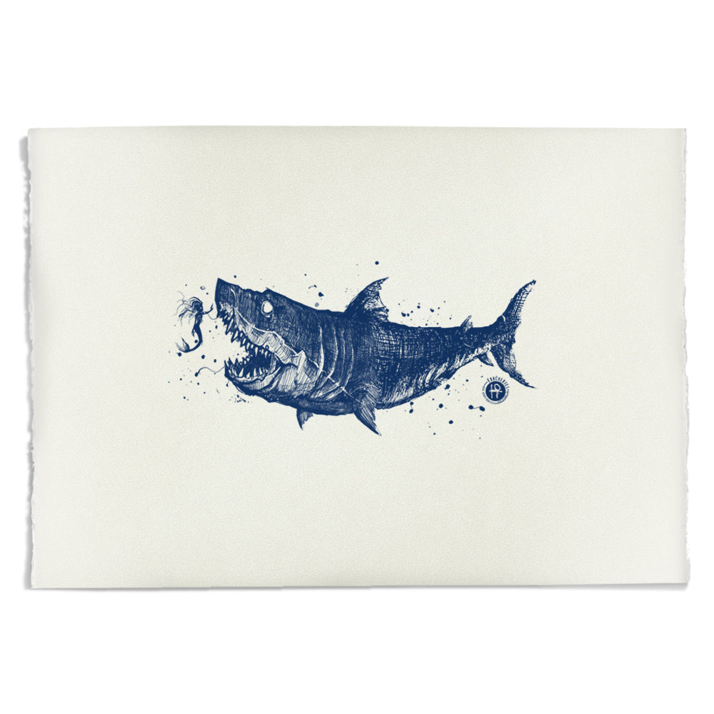 Mermaid & the Shark: Friends and Foes of the Sea Art Print