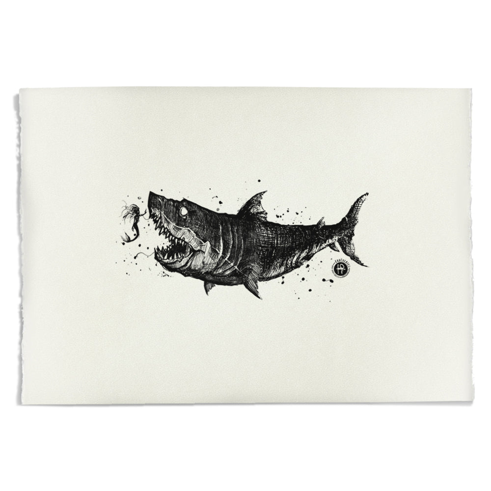 Mermaid & the Shark: Friends and Foes of the Sea Art Print