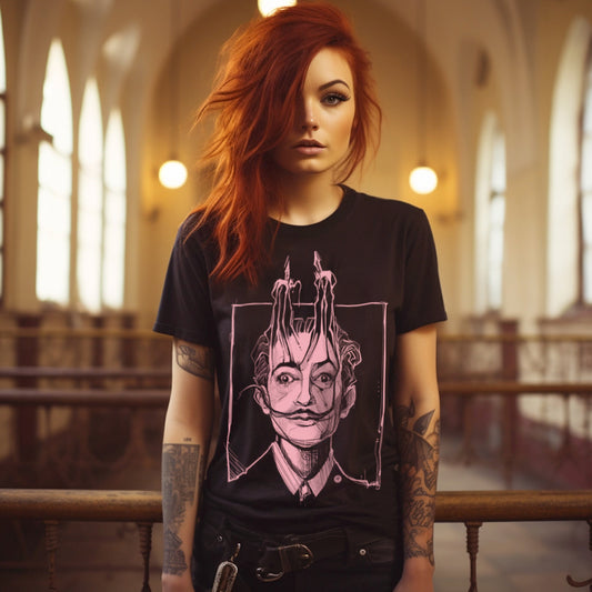 Dali's Portrait: Surreal Tribute T-Shirt