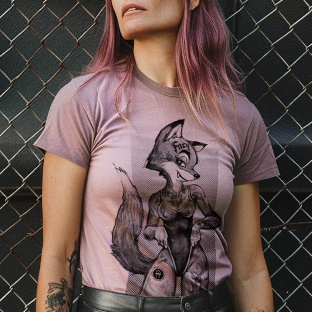 Tattooed Foxy: Victorian Fox Elegance T-Shirt
