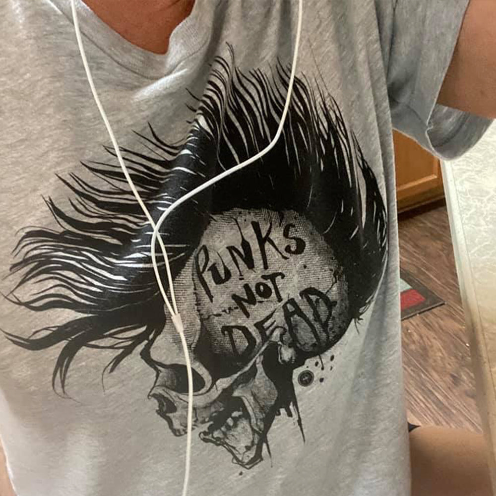Punk's Not Dead: Skull & Mohawk Rebellion T-Shirt