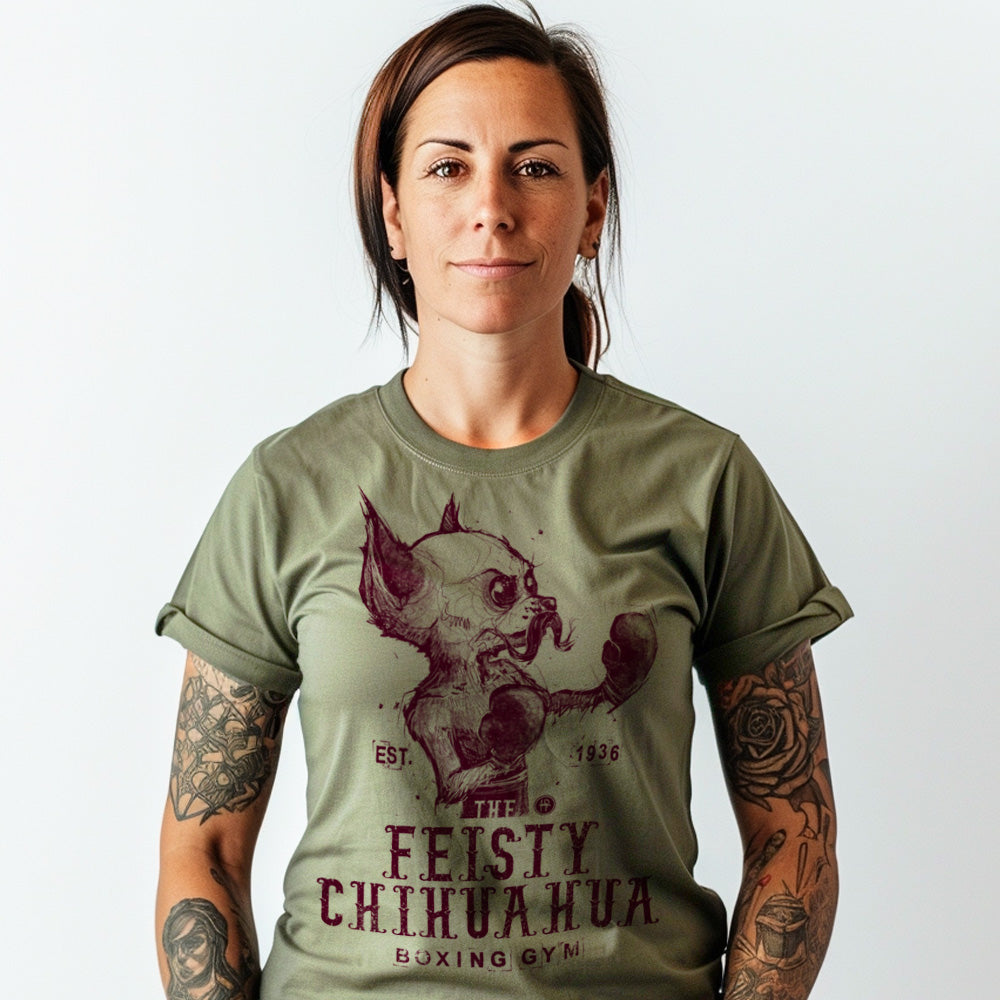 Feisty Chihuahua Boxing Gym: Punchy Pooch Attitude T-Shirt