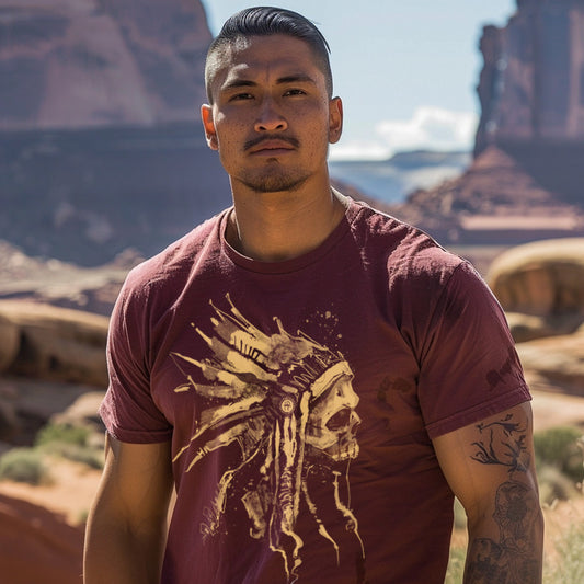 Indian Chief Skull: Tribal Legacy T-Shirt