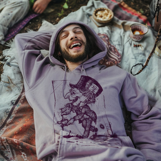 Mad Hatter Spilling Tea: A Whimsical Tribute Hoodie