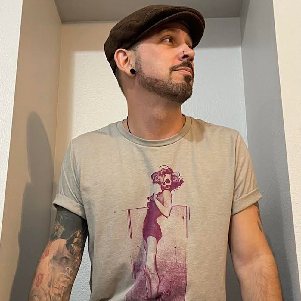 Marilyn Skull Pin-Up: Bold and Unconventional from Head to Toe T-shirt