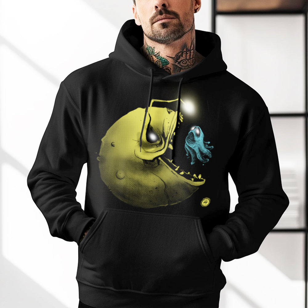 Hungry Pac-Man & Ghost: Deep Sea Predator Hoodie
