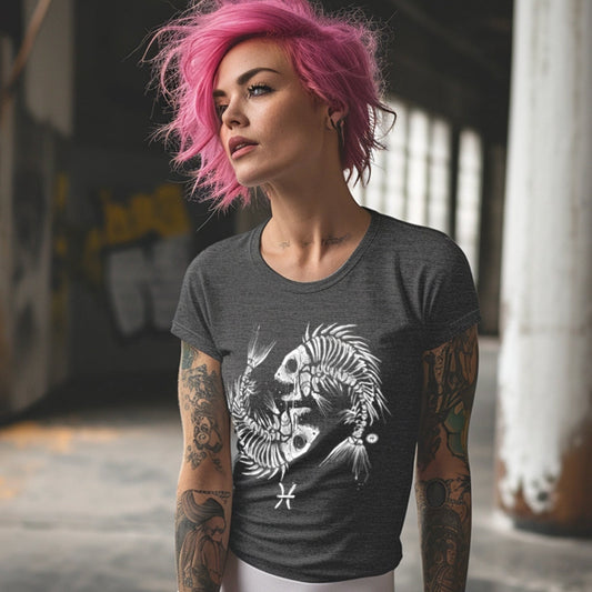 Pisces Zodiac: Skeleton Fish T-shirt