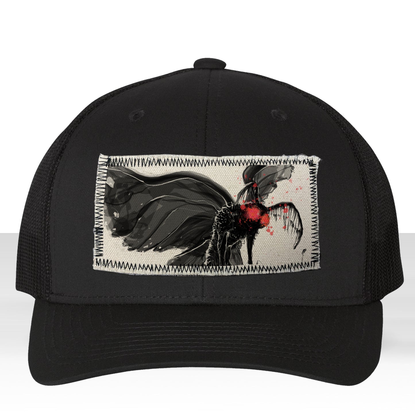Mothman: Fiery Red Eyes Trucker Hat
