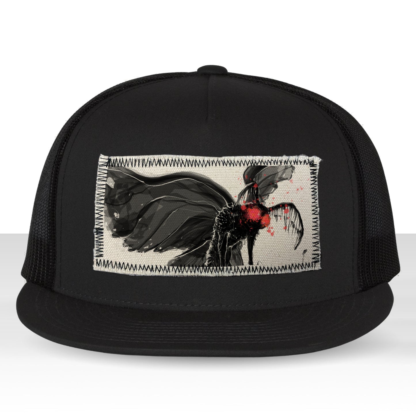 Mothman: Fiery Red Eyes Trucker Hat