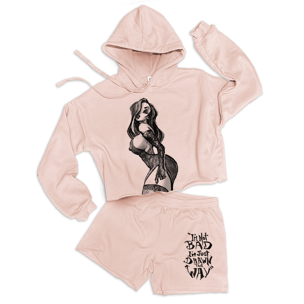 Mrs. Rabbit Pin-Up: Spicy Allure Crop Hoodie Outfit