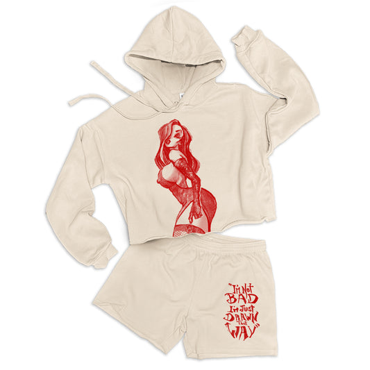 Mrs. Rabbit Pin-Up: Spicy Allure Crop Hoodie Outfit