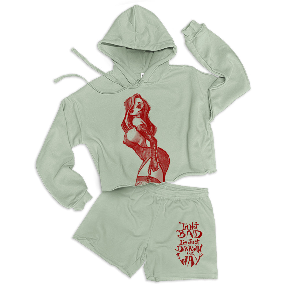Mrs. Rabbit Pin-Up: Spicy Allure Crop Hoodie Outfit