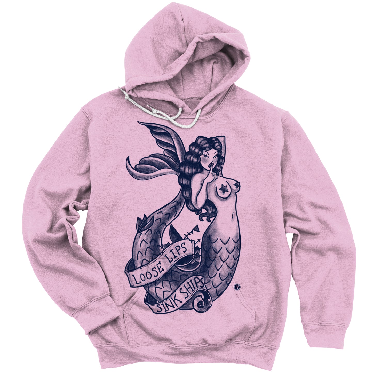 Navy Mermaid: Loose Lips Sink Ships Hoodie
