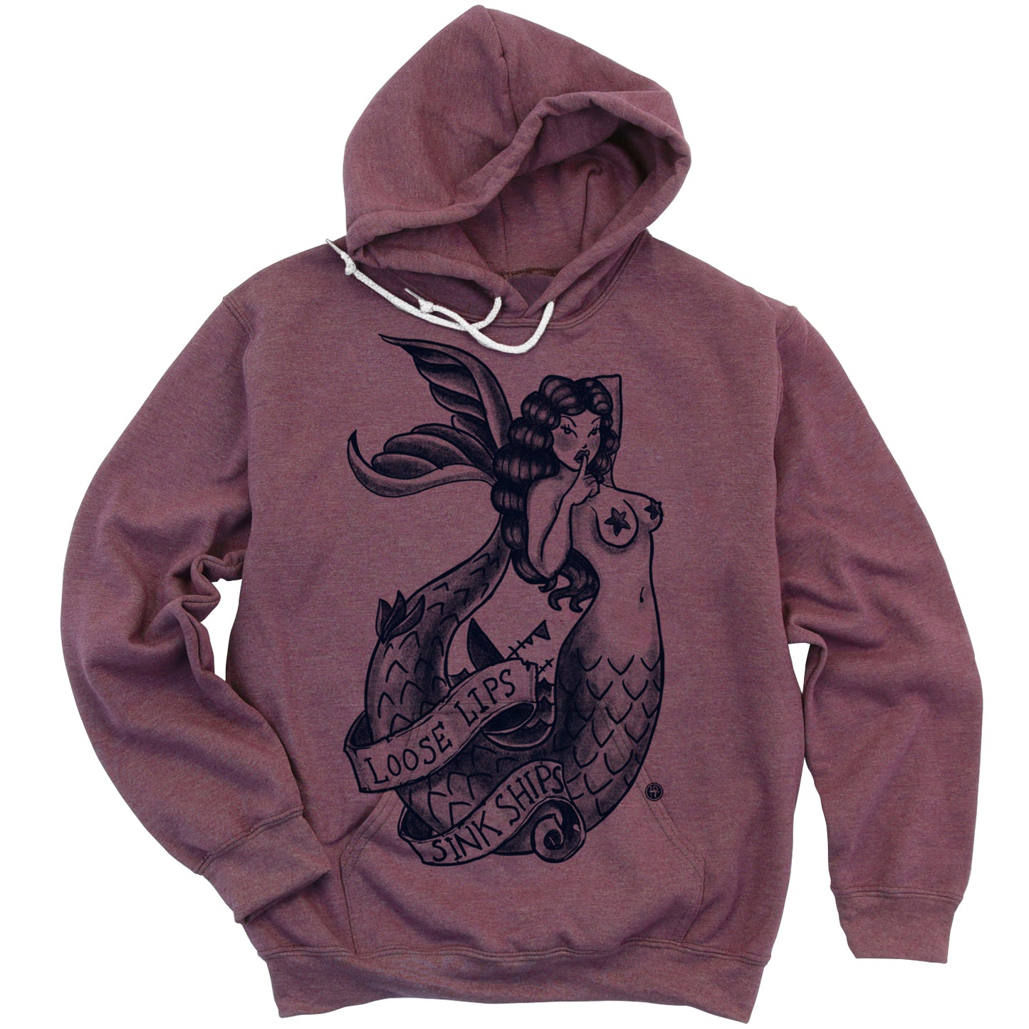 Navy Mermaid: Loose Lips Sink Ships Hoodie