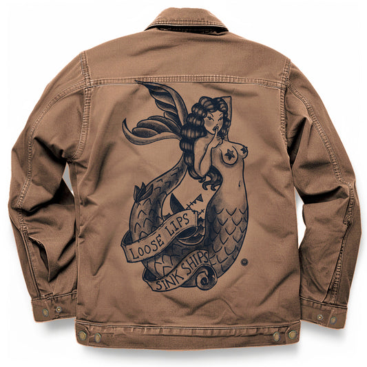 Navy Mermaid: Loose Lips Sink Ships Maverick Jacket