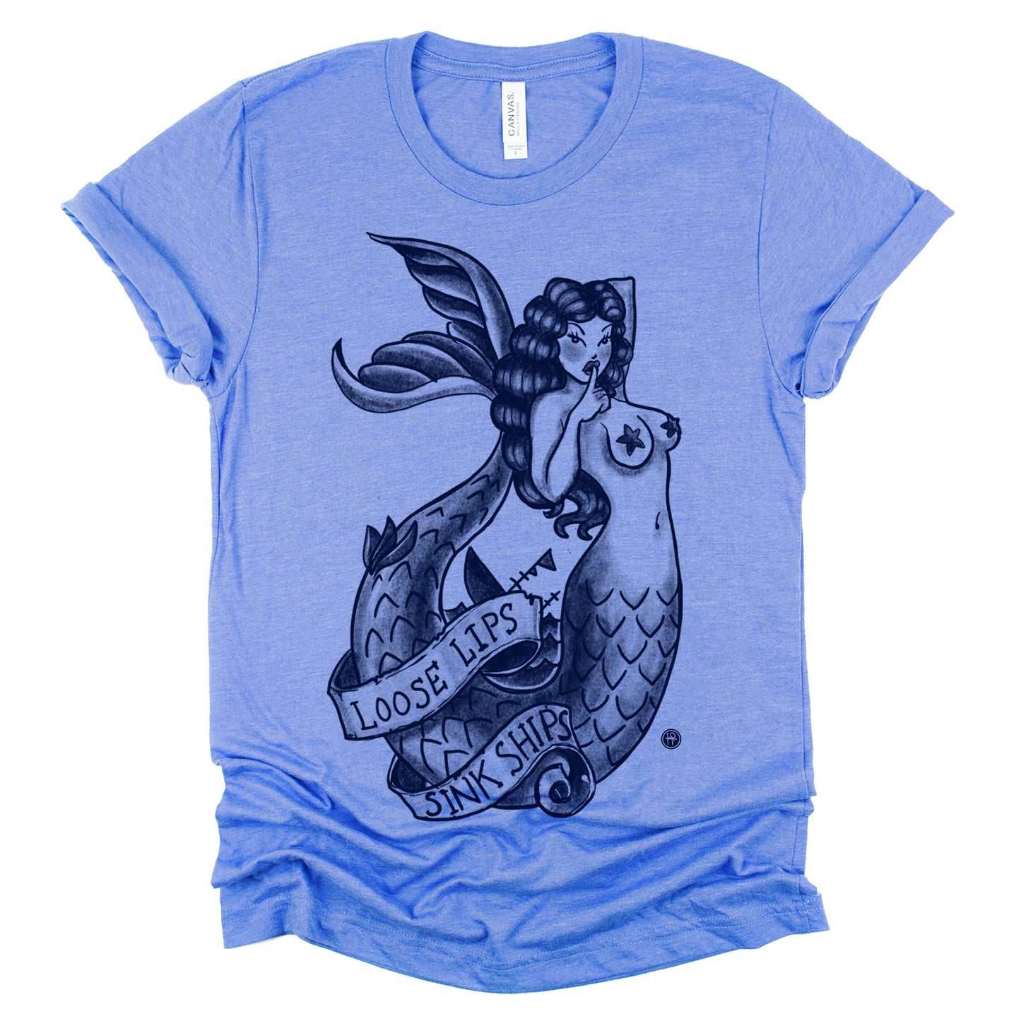 Navy Mermaid: Loose Lips Sink Ships T-shirt
