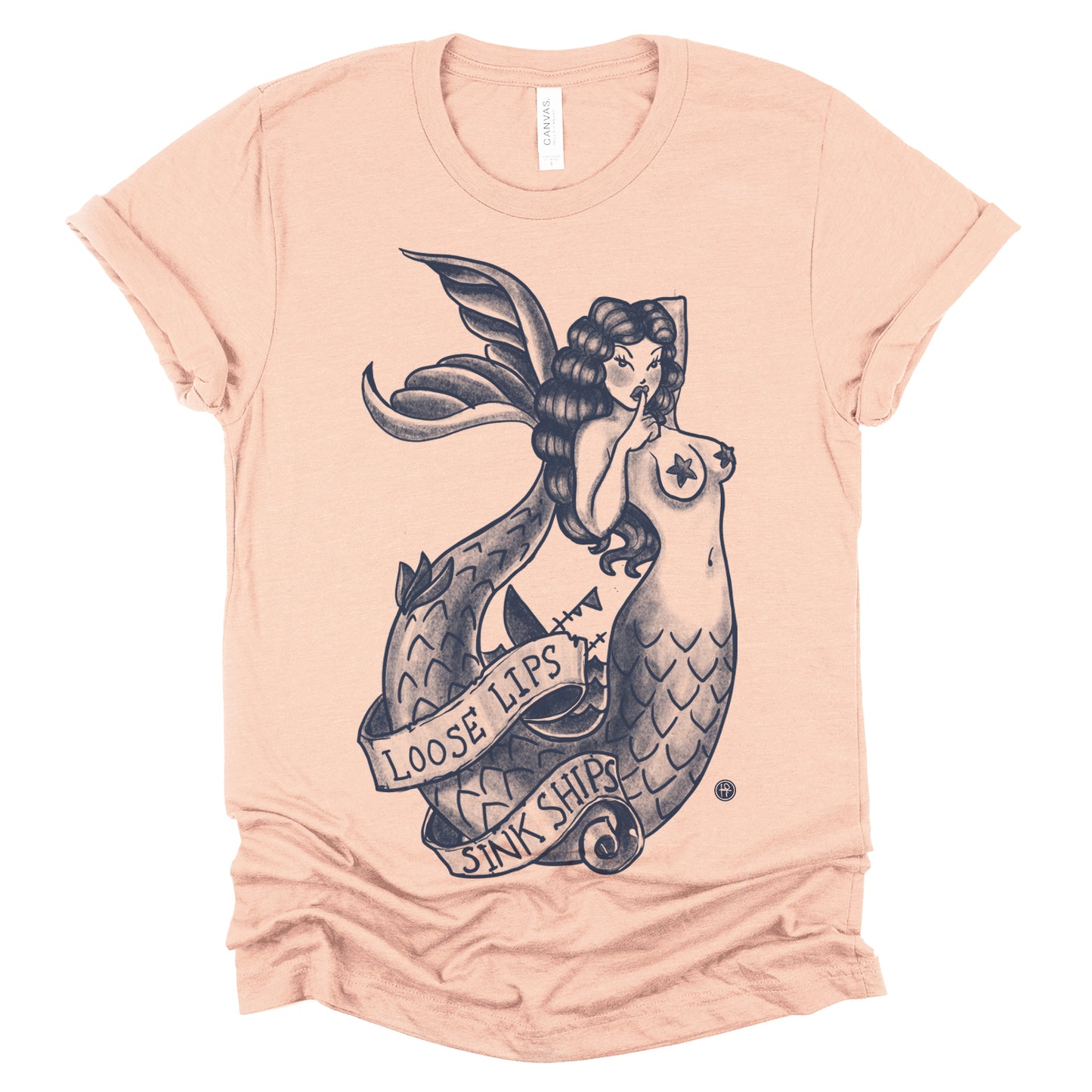 Navy Mermaid: Loose Lips Sink Ships T-shirt