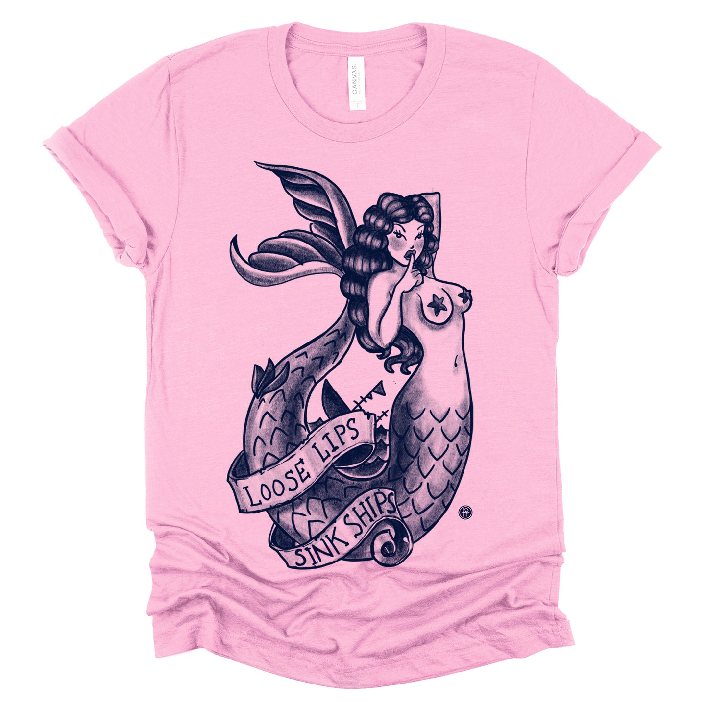 Navy Mermaid: Loose Lips Sink Ships T-shirt