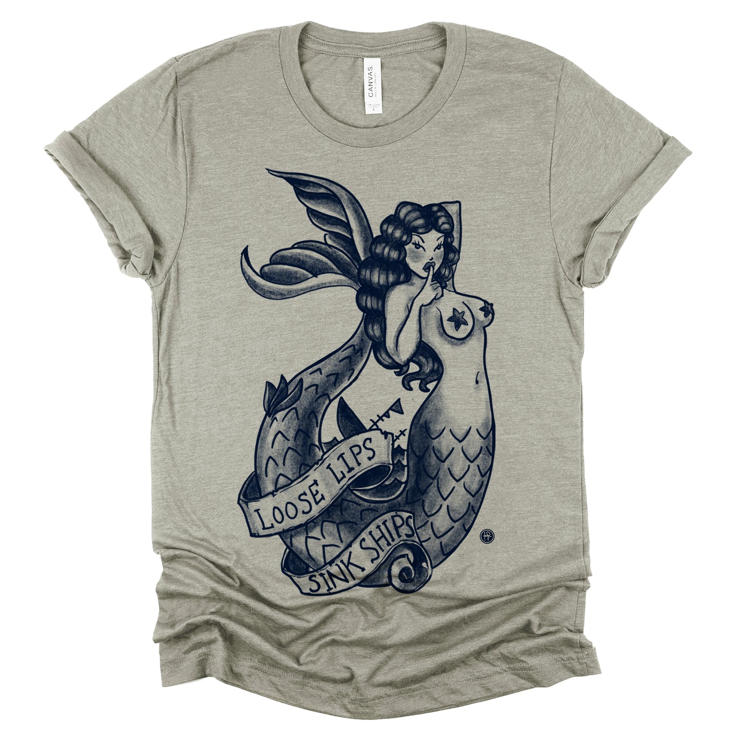 Navy Mermaid: Loose Lips Sink Ships T-shirt
