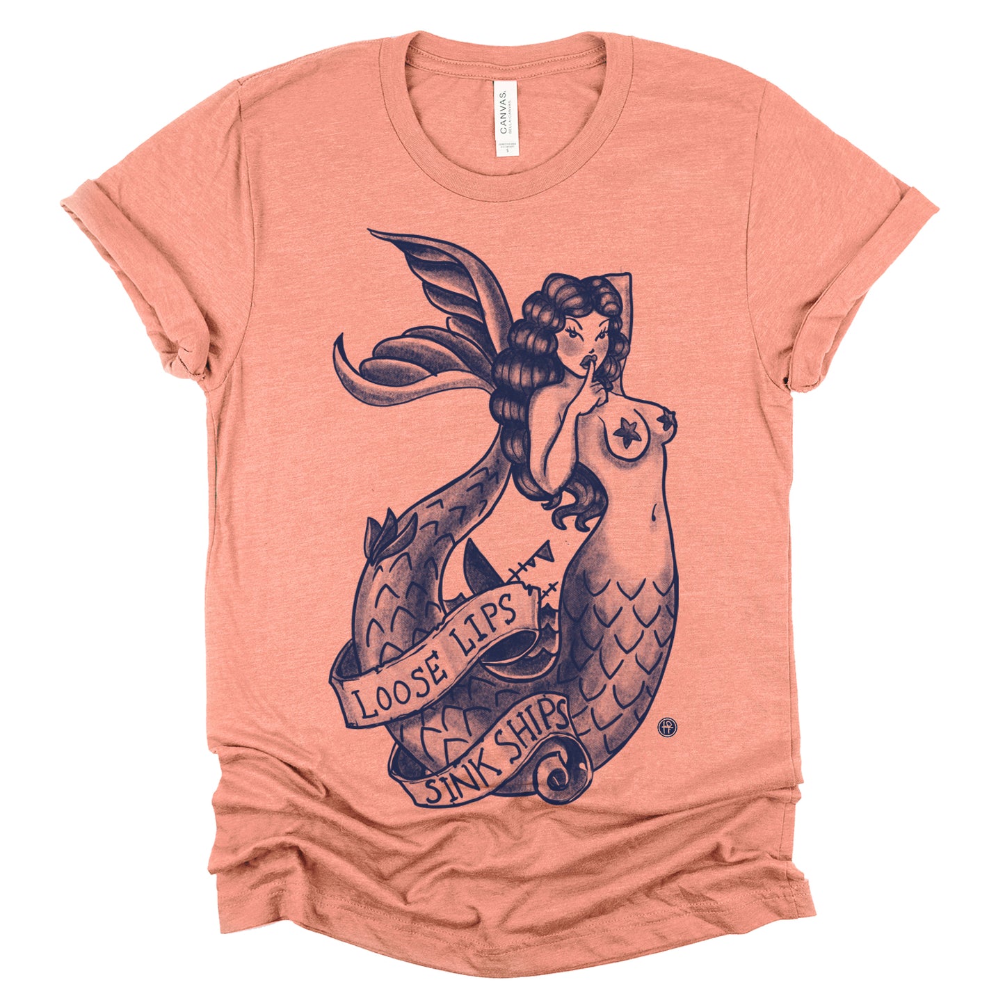Navy Mermaid: Loose Lips Sink Ships T-shirt