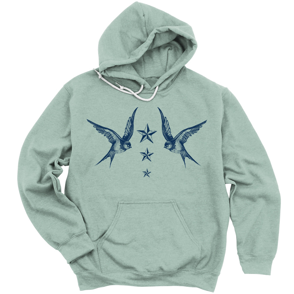 Navy Swallow Birds: A Tribute to Vintage Naval Tattoos Hoodie