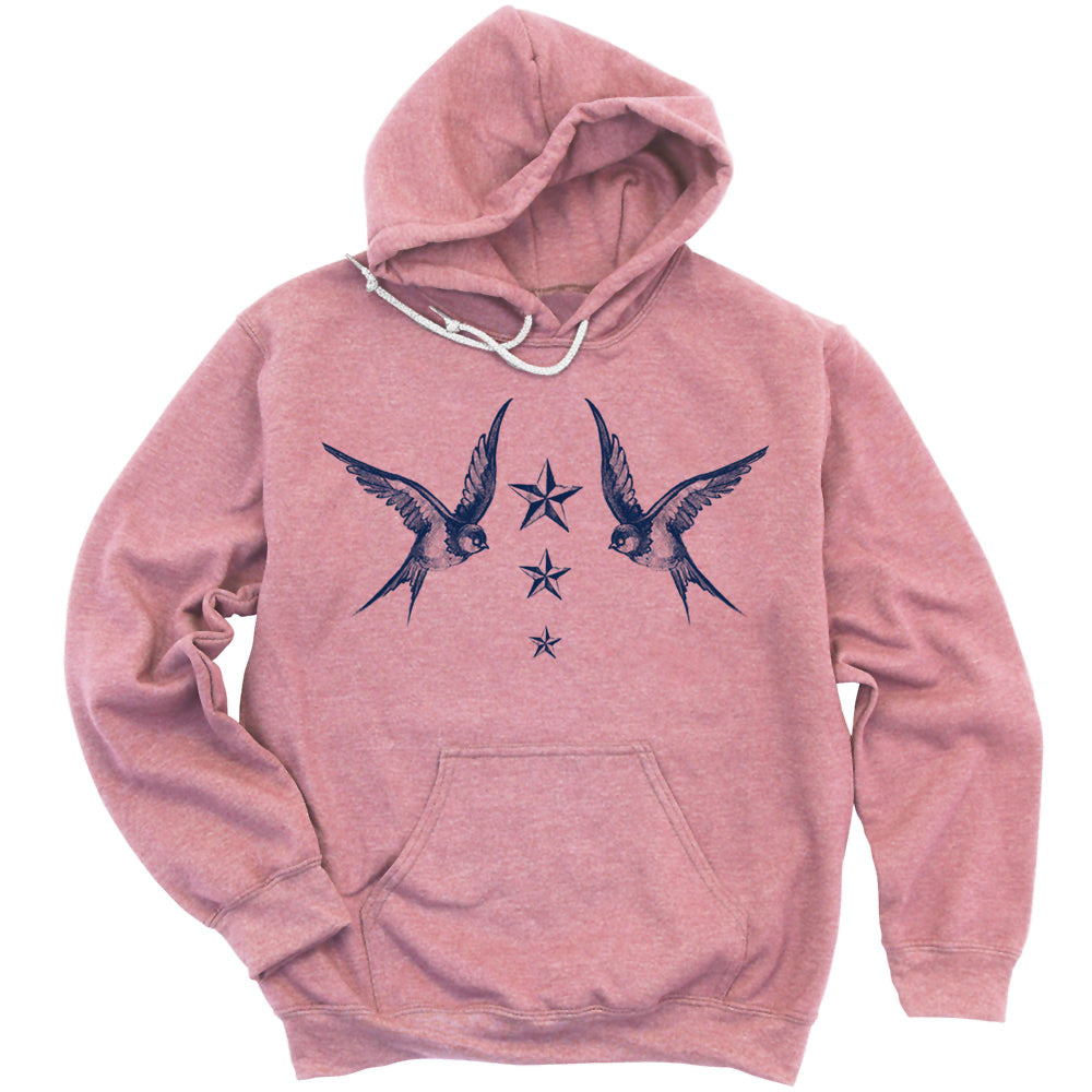 Navy Swallow Birds: A Tribute to Vintage Naval Tattoos Hoodie