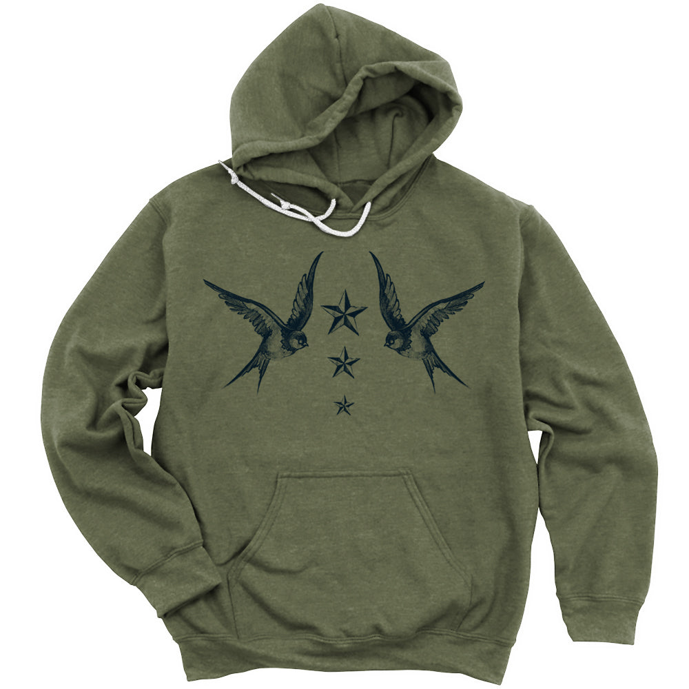 Navy Swallow Birds: A Tribute to Vintage Naval Tattoos Hoodie