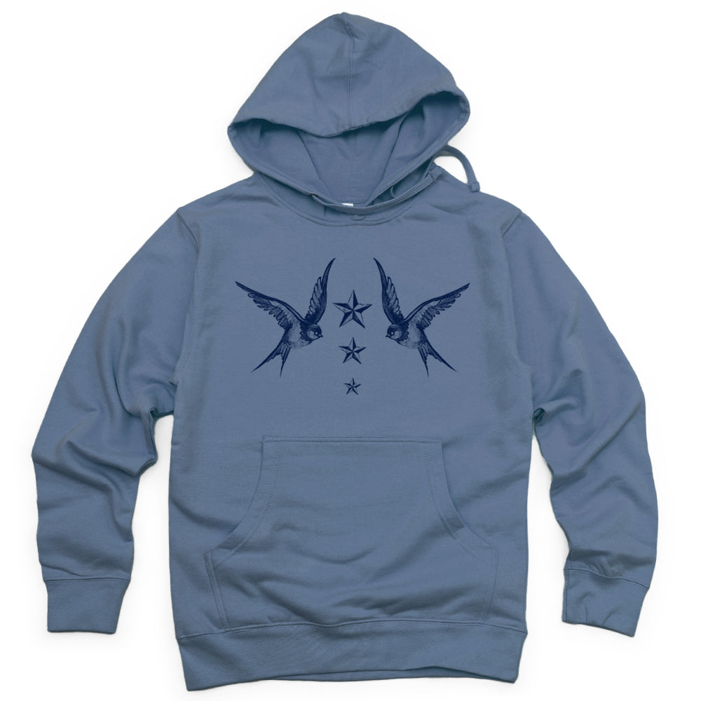 Navy Swallow Birds: A Tribute to Vintage Naval Tattoos Hoodie